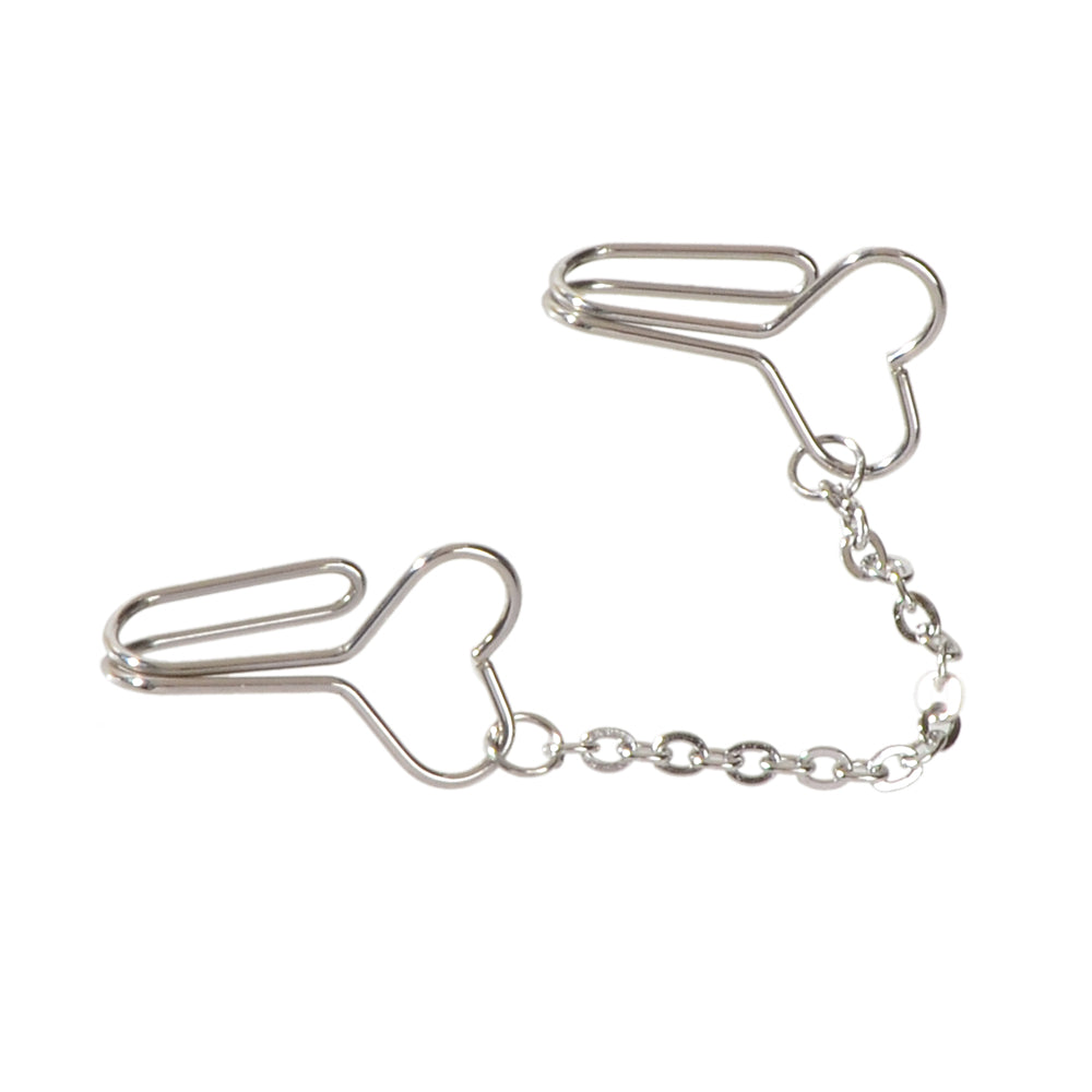 1pc Faux Lip Ear Nose Gold Silver Heart Chain Non Piercing Clip On Nose Ring-3